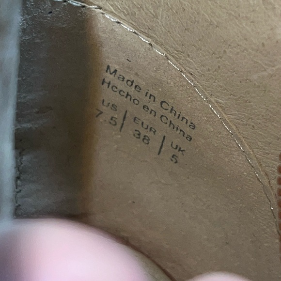 Aldo Suede Camel Peep-Toe Bootie, Size 7.5 - Picture 5 of 15